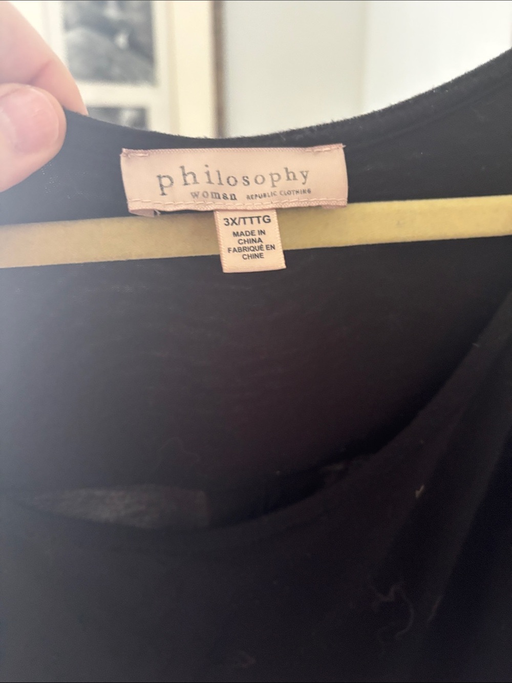 Philosophy Woman Black Scoop Neck Short Sleeve Tee